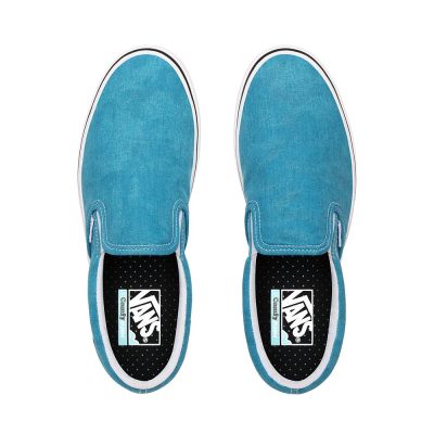Vans Washed Canvas ComfyCush Slip-On - Kadın Slip-On Ayakkabı (Açık Mavi)